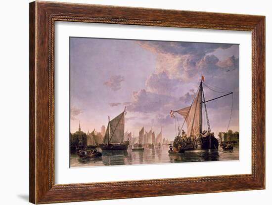 The Maas at Dordrecht, 1680-Aelbert Cuyp-Framed Giclee Print