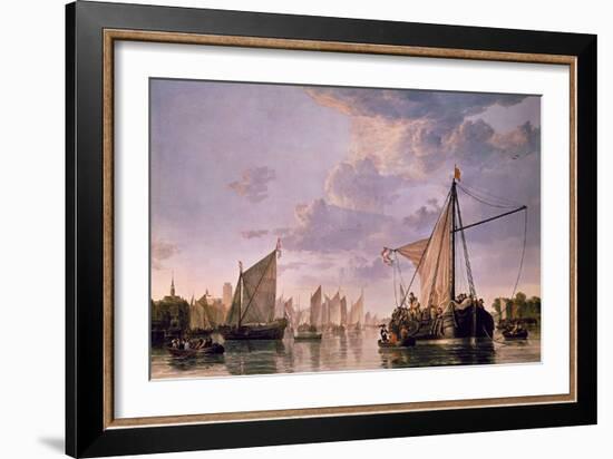 The Maas at Dordrecht, 1680-Aelbert Cuyp-Framed Giclee Print