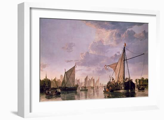 The Maas at Dordrecht, 1680-Aelbert Cuyp-Framed Giclee Print