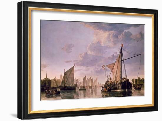 The Maas at Dordrecht, 1680-Aelbert Cuyp-Framed Giclee Print