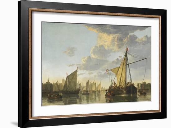 The Maas at Dordrecht, c.1650-Aelbert Cuyp-Framed Giclee Print