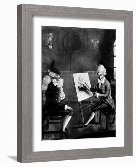 The Macaroni Painter, or Billy Dimple Sitting for His Picture, 1770-Robert Dighton-Framed Giclee Print