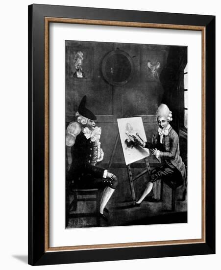 The Macaroni Painter, or Billy Dimple Sitting for His Picture, 1770-Robert Dighton-Framed Giclee Print