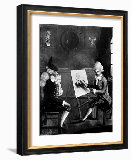 The Macaroni Painter, or Billy Dimple Sitting for His Picture, 1770-Robert Dighton-Framed Giclee Print