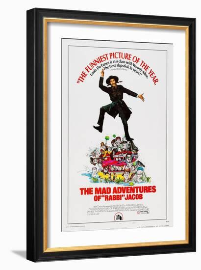 The Mad Adventures of Rabbi Jacob, (Aka Les Aventures De Rabbi Jacob), Center: Louis De Funes, 1973-null-Framed Art Print