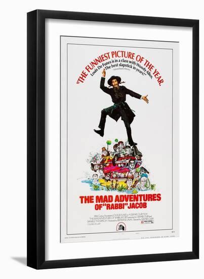 The Mad Adventures of Rabbi Jacob, (Aka Les Aventures De Rabbi Jacob), Center: Louis De Funes, 1973-null-Framed Premium Giclee Print