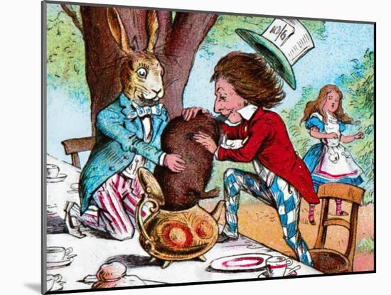 'The Mad Hatter and the March Hare trying to put the Dormouse into a teapot', c1910-John Tenniel-Mounted Giclee Print