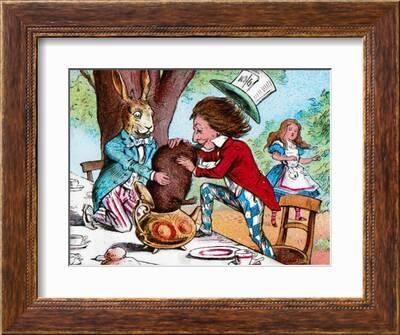 Rabbit from alice march rabbit hatter wall art alice painting -   Portugal