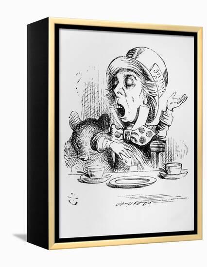 The Mad Hatter, Illustration from Alice's Adventures in Wonderland, by Lewis Carroll, 1865-John Tenniel-Framed Premier Image Canvas