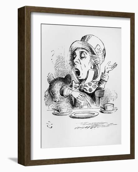 The Mad Hatter, Illustration from Alice's Adventures in Wonderland, by Lewis Carroll, 1865-John Tenniel-Framed Giclee Print