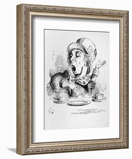 The Mad Hatter, Illustration from Alice's Adventures in Wonderland, by Lewis Carroll, 1865-John Tenniel-Framed Giclee Print