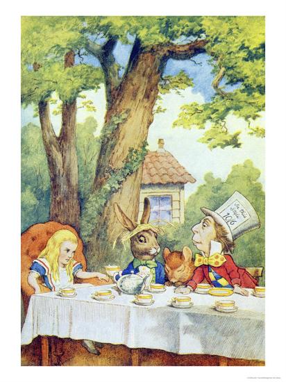 The Mad Hatter S Tea Party Illustration From Alice In Wonderland By Lewis Carroll Giclee Print John Tenniel Art Com