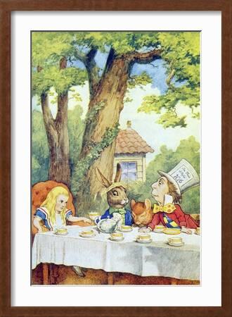 Alice in Wonderland, Mad Hatters Tea Party available as Framed