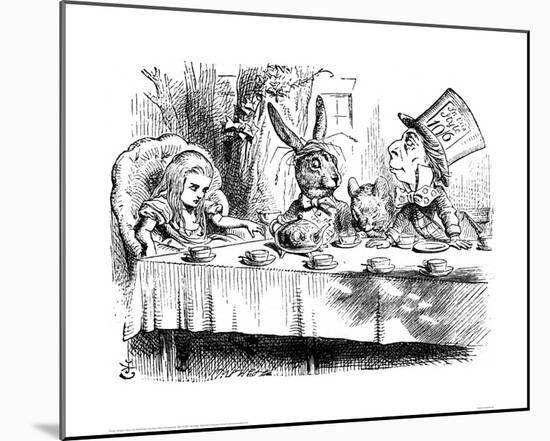 The Mad Hatter's Tea Party-John Tenniel-Mounted Giclee Print