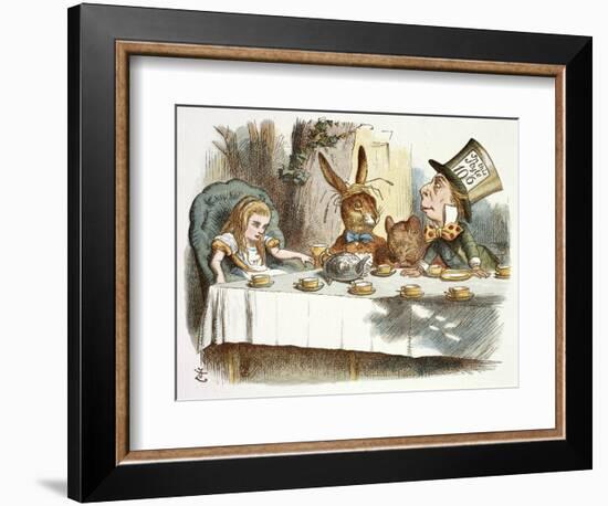 The Mad Hatter's Tea Party-John Teniel-Framed Giclee Print