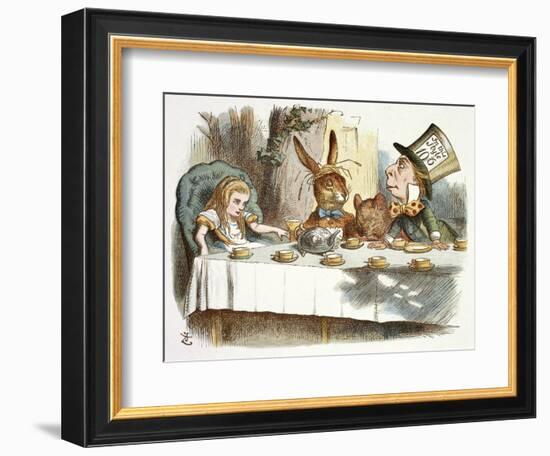 The Mad Hatter's Tea Party-John Teniel-Framed Giclee Print