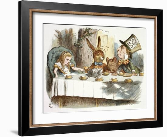 The Mad Hatter's Tea Party-John Teniel-Framed Giclee Print