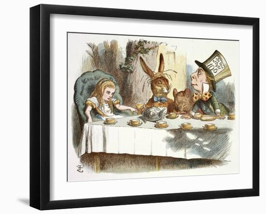 The Mad Hatter's Tea Party-John Teniel-Framed Giclee Print