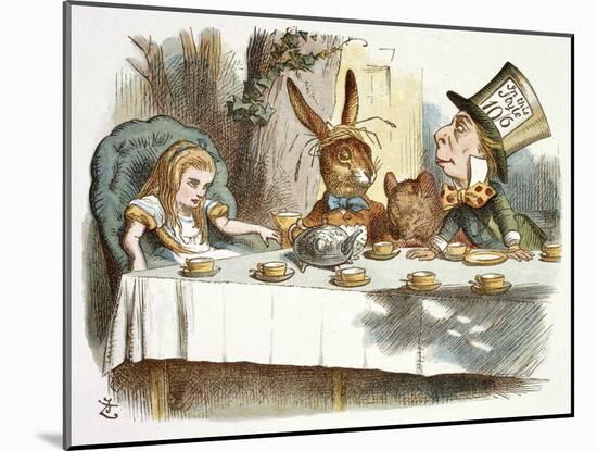 The Mad Hatter's Tea Party-John Teniel-Mounted Giclee Print