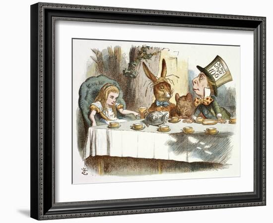 The Mad Hatter's Tea Party-John Teniel-Framed Giclee Print