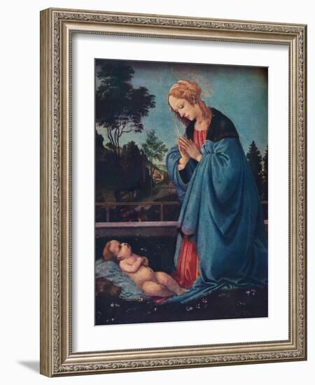 'The Madonna Adoring the Christ Child', 15th century, (1910)-Filippino Lippi-Framed Giclee Print