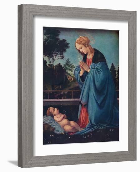 'The Madonna Adoring the Christ Child', 15th century, (1910)-Filippino Lippi-Framed Giclee Print