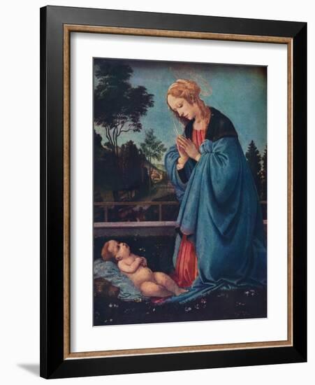 'The Madonna Adoring the Christ Child', 15th century, (1910)-Filippino Lippi-Framed Giclee Print