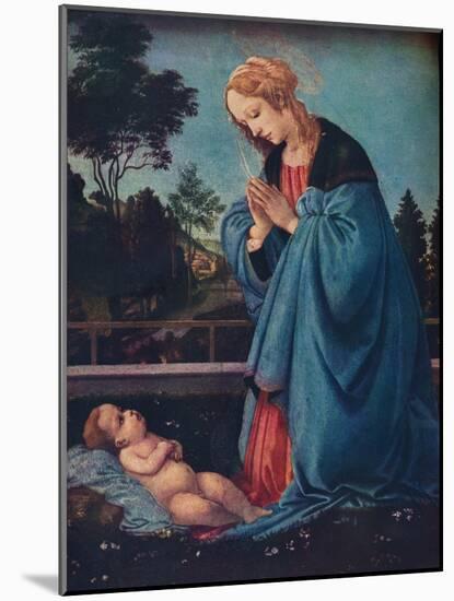 'The Madonna Adoring the Christ Child', 15th century, (1910)-Filippino Lippi-Mounted Giclee Print