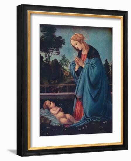 'The Madonna Adoring the Christ Child', 15th century, (1910)-Filippino Lippi-Framed Giclee Print