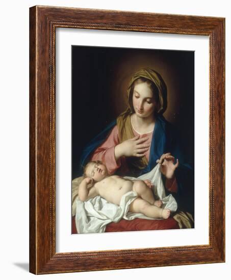 The Madonna adoring the Christ Child-Giuseppe Bottani-Framed Giclee Print