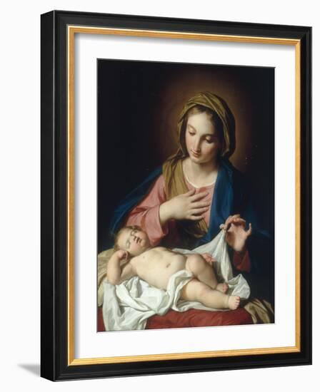 The Madonna adoring the Christ Child-Giuseppe Bottani-Framed Giclee Print