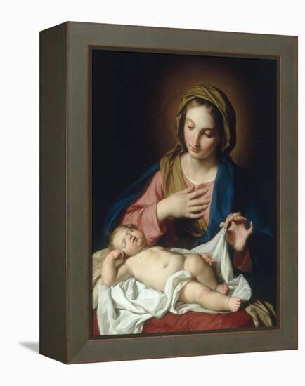 The Madonna adoring the Christ Child-Giuseppe Bottani-Framed Premier Image Canvas