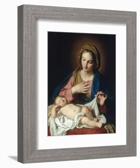 The Madonna adoring the Christ Child-Giuseppe Bottani-Framed Premium Giclee Print