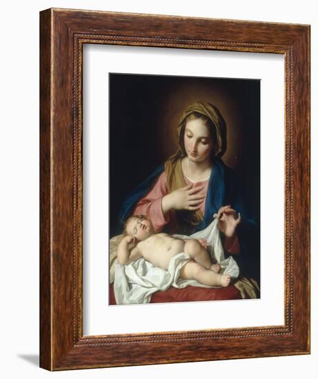 The Madonna adoring the Christ Child-Giuseppe Bottani-Framed Premium Giclee Print