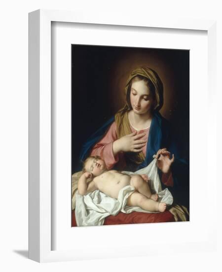 The Madonna adoring the Christ Child-Giuseppe Bottani-Framed Premium Giclee Print