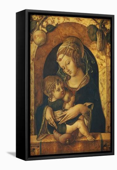 The Madonna and Child at a Marble Parapet-Carlo Crivelli-Framed Premier Image Canvas