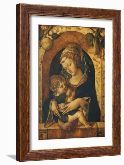 The Madonna and Child at a Marble Parapet-Carlo Crivelli-Framed Giclee Print