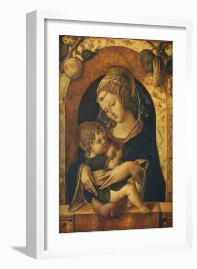 The Madonna and Child at a Marble Parapet-Carlo Crivelli-Framed Giclee Print