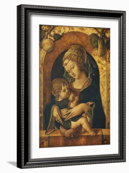 The Madonna and Child at a Marble Parapet-Carlo Crivelli-Framed Giclee Print