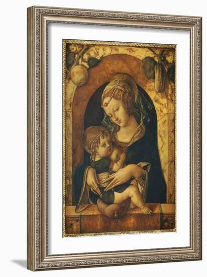 The Madonna and Child at a Marble Parapet-Carlo Crivelli-Framed Giclee Print