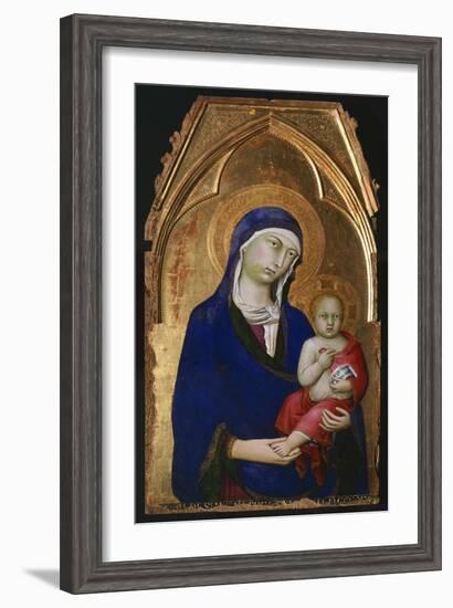 The Madonna and Child, Detail from Altarpiece of St Dominic-Simone Martini-Framed Giclee Print