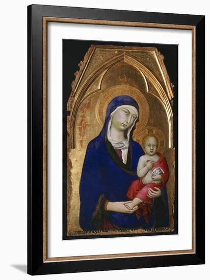 The Madonna and Child, Detail from Altarpiece of St Dominic-Simone Martini-Framed Giclee Print