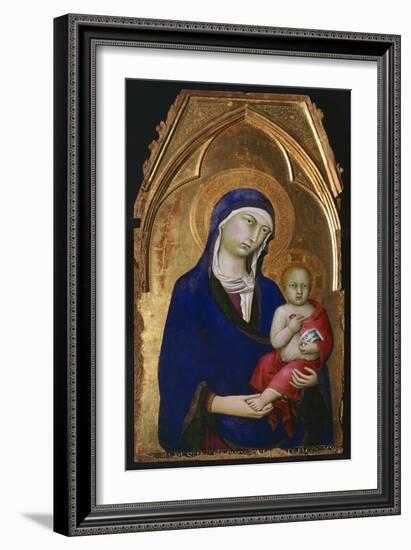 The Madonna and Child, Detail from Altarpiece of St Dominic-Simone Martini-Framed Giclee Print