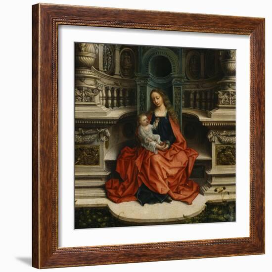 The Madonna and Child Enthroned, 16th Century-Adriaen Isenbrant-Framed Giclee Print