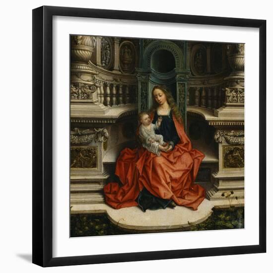 The Madonna and Child Enthroned, 16th Century-Adriaen Isenbrant-Framed Giclee Print