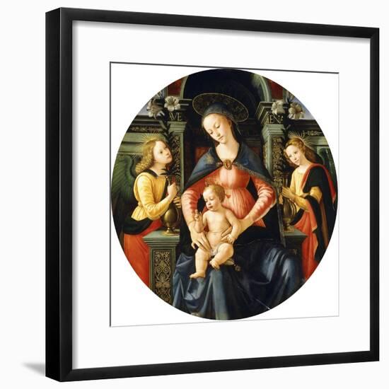 The Madonna and Child Enthroned, Adored by Angels-null-Framed Giclee Print