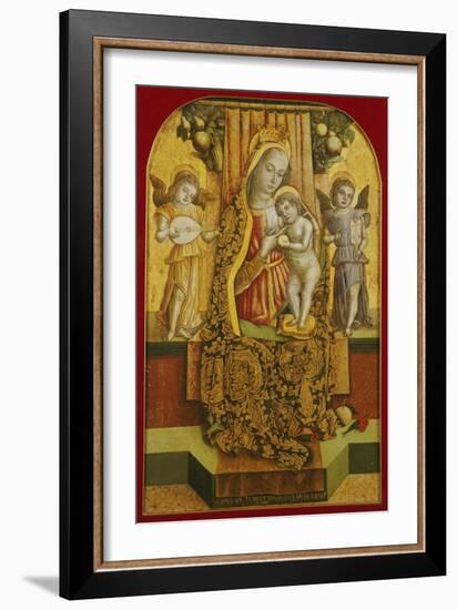 The Madonna and Child Enthroned with Music-Making Angels-Vittore Crivelli-Framed Giclee Print