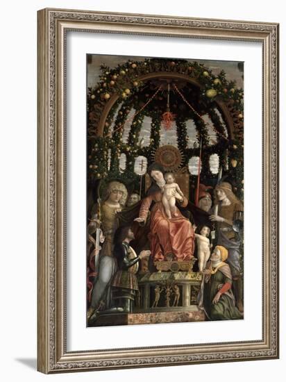 The Madonna and Child Enthroned with Six Saints and Gian-Francesco II Gonzaga, 1495-Andrea Mantegna-Framed Giclee Print