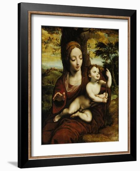 The Madonna and Child in a Landscape-Cornelis van Cleve-Framed Giclee Print