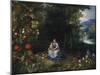 The Madonna and Child in a Wooded River Landscape-Jan Brueghel the Elder-Mounted Giclee Print